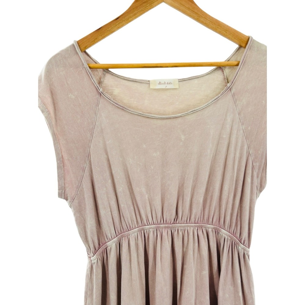 Altar'd State Boho Tiered Mini Dress Mauve Pink Lace Hem Small - Picture 3 of 9